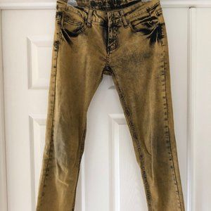 Women's Mustard / Black Denim Jean Skinny